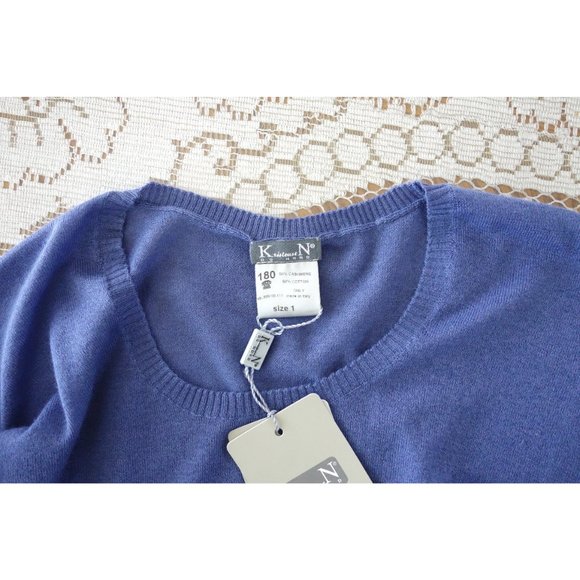 Kristensen du Nord Cornflower Blue Cotton Cashmere Sweater sz 1 US Small - NWT - Picture 3 of 3